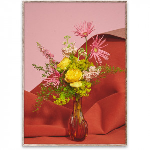 Tablou multicolor cu rama din lemn Blomst 07 Pink/Red Paper Collective
