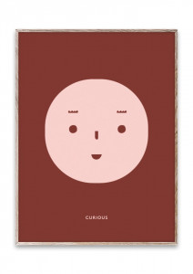 Tablou rosu/roz cu rama din lemn 30x40 cm Curious Feeling Paper Collective