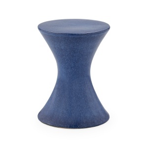Taburet decorativ albastru din ceramica 33 cm Milenium Thai Natura