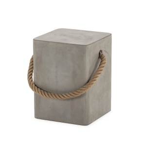 Taburet decorativ gri din ciment 35x35 cm Suzy Thai Natura