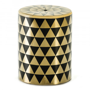 Taburet decorativ negru/auriu din ceramica 33 cm Brantley Thai Natura