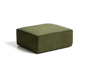 Taburet dreptunghiular verde din textil 90x104 cm Blok Corduroy Kave Home