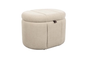 Taburet oval bej din textil 44x60 cm Puffy Zuiver