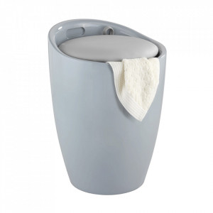 Taburet pentru baie rotund din plastic gri 36 cm Candy Wenko