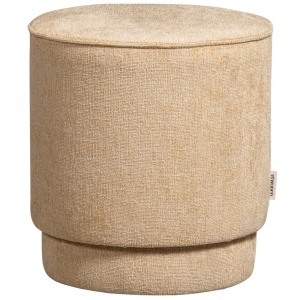 Taburet rotund crem deschis din textil 40 cm Pearl Woood