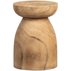 Taburet rotund maro din lemn 28 cm Bink Woood