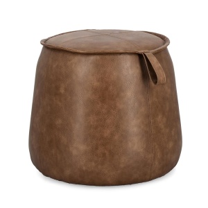 Taburet rotund maro din piele ecologica 52 cm Rudina Bizzotto