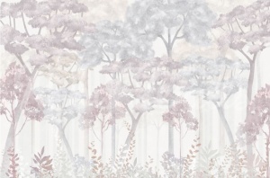 Tapet roz din hartie Pastel Forest Peel & Stick Rebel Walls