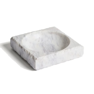 Tava decorativa alba din marmura 20x20 cm Vemi Kave Home