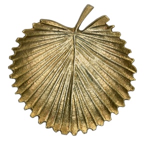 Tava decorativa asimetrica maro alama din metal 14 cm Leaf Madam Stoltz