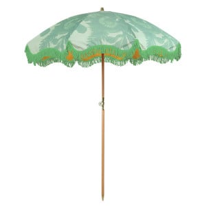 Umbrela pentru plaja verde fistic din poliester si lemn Lily HK Living