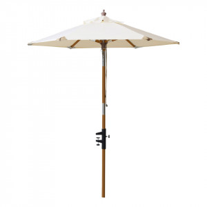 Umbrela soare alb antic din lemn si poliester Balcony Cinas