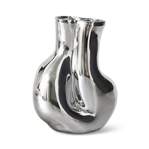 Vaza argintie din sticla 22 cm Justine Ale HKliving