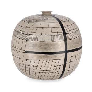 Vaza decorativa bej din metal 36 cm Siva Bizzotto