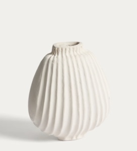 Vaza decorativa ecru din hartie 20 cm Arisea Kave Home