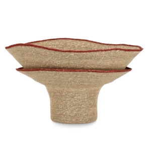Vaza decorativa maro din fibre naturale 35 cm Lanh Bizzotto