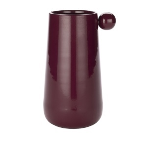 Vaza decorativa rosu bordo din metal 25 cm Dot Dutchbone