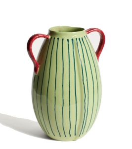 Vaza din ceramica verde/rosie 36 cm Justine Franco Kave Home