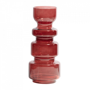 Vaza rosie din sticla 37 cm Expressive BePureHome