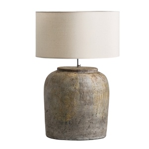 Veioza alba/gri din ceramica 82 cm Sigrid Vical Home