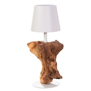 Veioza alba/maro din lemn 29 cm Hypnotic The Home Collection
