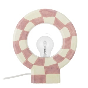 Veioza alba/roz din ceramica 24 cm Vialini Bloomingville