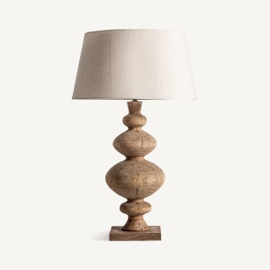 Veioza maro/alba din lemn 79 cm Wave Vical Home