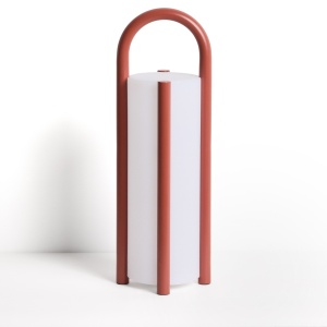 Veioza portabila maro teracota din metal 48 cm Leros Kave Home