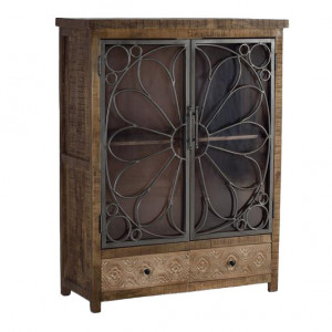 Vitrina maro din lemn 130 cm Broome Giner y Colomer