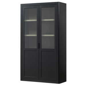 Vitrina neagra din lemn 217 cm Gunnar Woood
