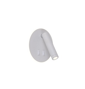 Aplica alba din metal cu 2 LED-uri Circa Zuma Line