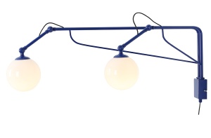 Aplica albastru cobalt din metal cu 2 becuri Soho Aldex