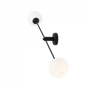 Aplica neagra/alba din sticla cu 2 becuri Ohio Quiet Object