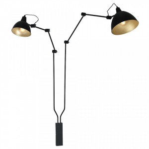 Aplica neagra/aurie din metal cu 2 becuri Aida Bibi Quiet Object