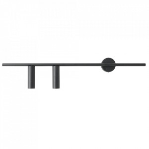 Aplica neagra din metal cu 2 becuri Trevo Left Quiet Object