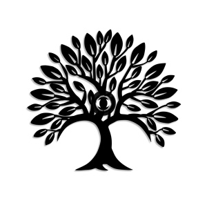 Aplica neagra din metal Heart Tree The Home Collection