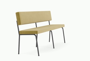 Banca neagra/verde fistic din metal 160 cm Monday Royal pistache - 52 FEST