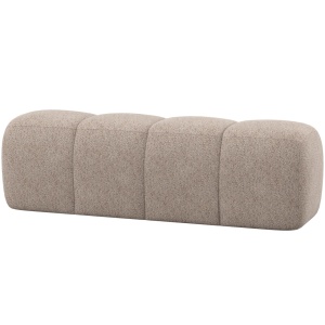 Bancheta bej nisipiu din textil 160 cm Mojo Wooly Woood