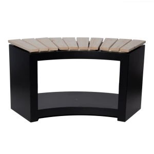 Bancheta exterior neagra/maro din metal 90 cm Locke Esschert Design