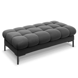 Bancheta gri inchis/neagra din catifea 133 cm Mamaia Micadoni