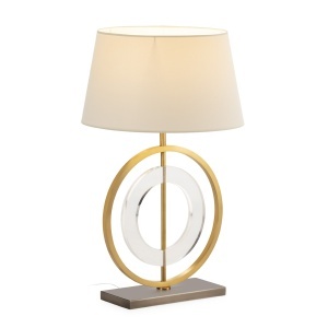 Baza pentru veioza aurie/gri nichel din metal 40 cm Ring Thai Natura