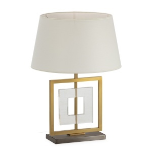 Baza pentru veioza aurie/gri nichel din metal 40 cm Square Thai Natura