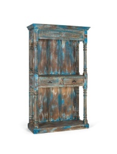 Biblioteca maro/albastra din lemn 180 cm Antique Giner y Colomer