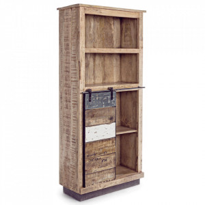 Biblioteca maro din lemn de mango 163 cm Tudor Bizzotto