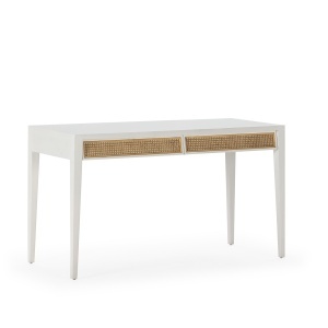 Birou alb/maro din lemn 56x140 cm Bern Thai Natura