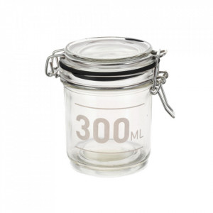 Borcan cu capac transparent din sticla si metal 300 ml Doris Nordal