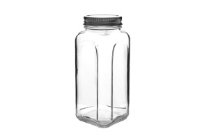 Borcan transparent/argintiu din sticla 980 ml SHY980 The Home Collection