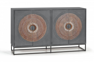 Bufet inferior gri/maro din lemn 150 cm Alacena Giner y Colomer