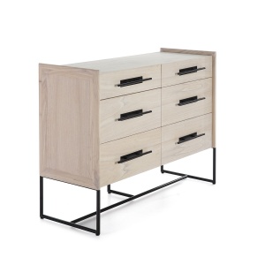 Bufet inferior maro/negru din lemn 120 cm Madlene Thai Natura