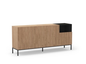 Bufet inferior maro/negru din metal 180 cm Cailin The Home Collection